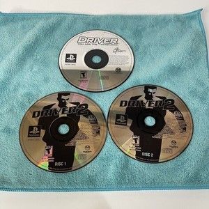 Driver 1 & 2 PS1 PlayStation 1 (2000) - Discs Only - street racing‎ video game